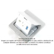 Caja modular retráctil 3 multipuertos para mesa inoxidable 202030